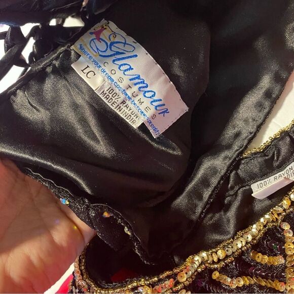 Glamour solo custom dance costume black hot pink Indian Bollywood hot pink LC - Picture 7 of 13